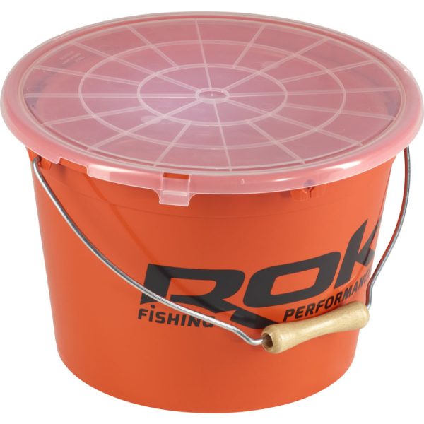 ROK 13 Liter Orange Bait Bucket and 4 Liter Mixing Bowl Set with Lid