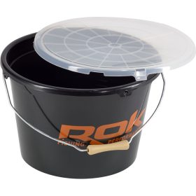   ROK 18 Liter Black Bait Bucket and 5 Liter Mixing Container Set with Lid