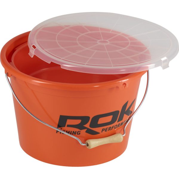 ROK 18 Liter Orange Bait Bucket and 5 Liter Mixing Container Set with Lid