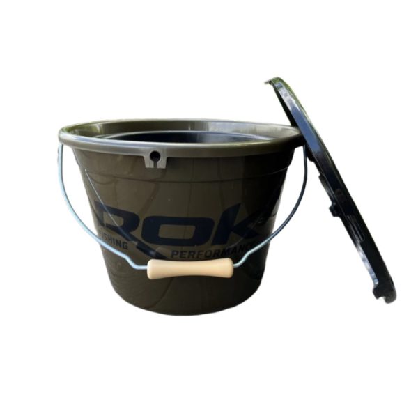ROK 18 Liter Green Bait Bucket and 5 Liter Mixing Container Set with Lid