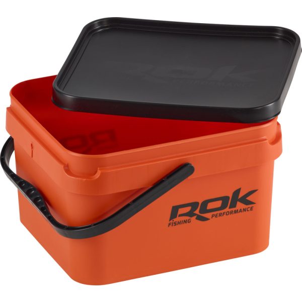 ROK 10 Liter Orange Square Mixing Container with Lid