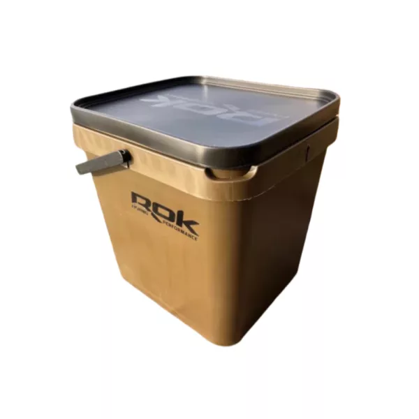 ROK 17 Liter Square Bait Bucket Set with Insert and Lid Green