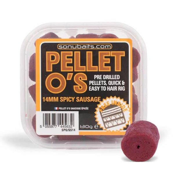 Sonubaits Pellet Os 14mm - Spicy Sausage (S0960006) drilled hook pellet
