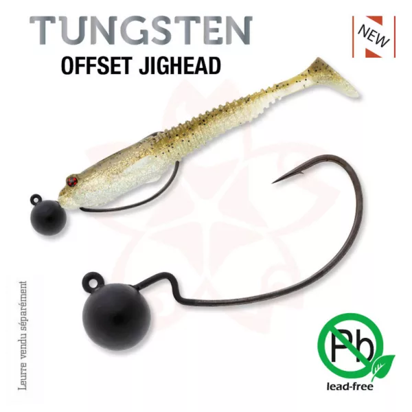 Sakura - TUNGSTEN OFFSET JIGHEAD 1/8 - 3.5G / Hook #2/0 x 2pcs (Black Color) - JIG head
