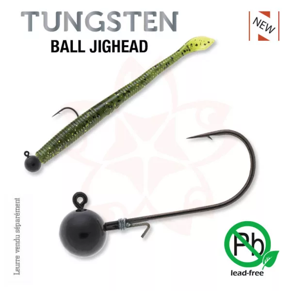 Sakura - TUNGSTEN BALL JIGHEAD 3/16 - 5.3G / Hook #2/0 x 2pcs (Black Color) - JIG head