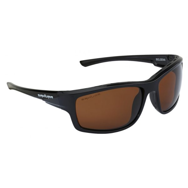 Sakura - BOLSENA FRAME- Acetate lens - Colour Brown / Copper - shiny black - Size L - Sunglasses - Fishing goggles