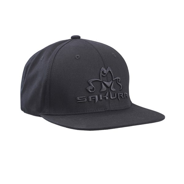 Sakura Flat Visor Black Baseball Cap