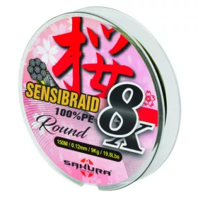   Sakura Sensibraid 8 braided line - Green 150 M - 0.27 Mm / 25Kg / 55.1Lbs