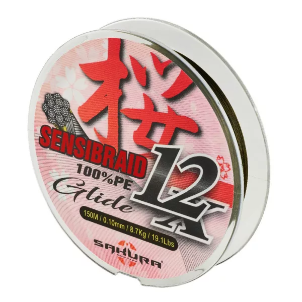 Sakura Sensibraid 12 braided line - GREEN 150 M - 0.20 mm / 14.8Kg / 33Lbs