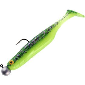   Sakura Shadura Rigged 100 Soft Bait UV Purple Chartreuse 100mm - 7gr - Ready Rig - Pre-rigged