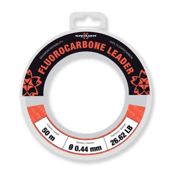 Sakura - FLUOROCarbon LEADER - 50M - 0.500 mm / 31.14 Lb. Test - 14.15 kg - Leader - Fluorocarbon