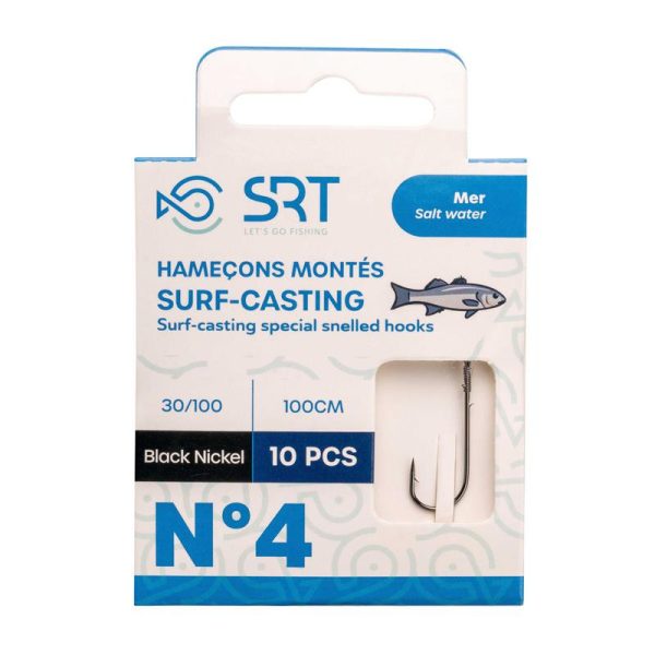 SRT Surf-Casting Special 0,40mm 100cm Monofilament 1/0 Pre-tied Hook 10pcs