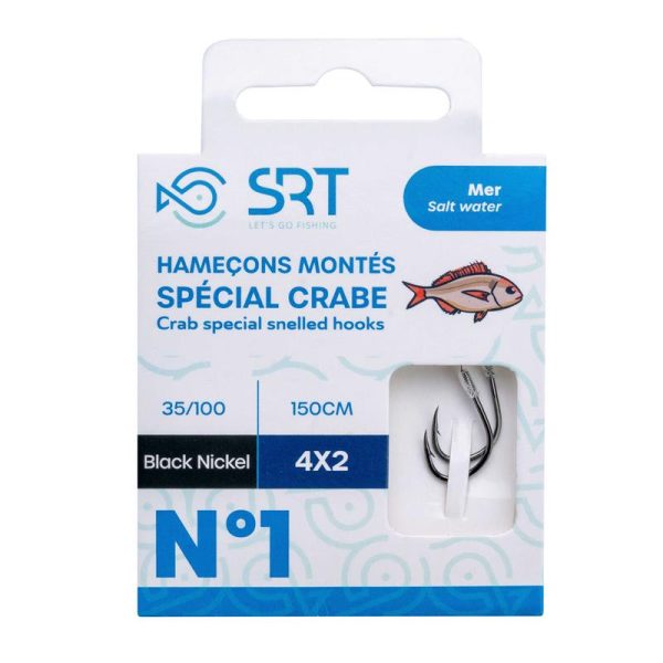 SRT Crab Rigged Special 0,30mm 150cm Monofilament 2 Pre-rigged Hook 4x2pcs
