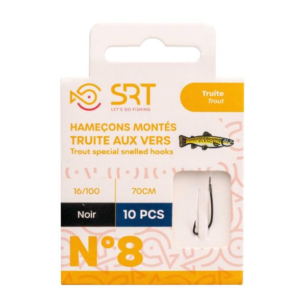 SRT Trout Worm Special 0,16mm 70cm Monofil 10 Pre-tied hooks 10pcs