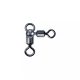 SERT - COMBI ROLLING SWIVELS - BLACK N°2/0x1/0 X 3 - Rotating staples