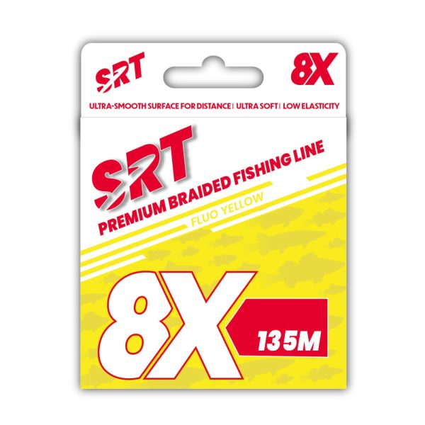 Sert Tresse 8x Srt Fluo Yellow Braided Line 0.18mm 135m