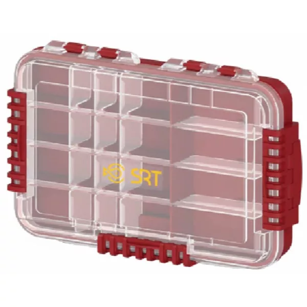 SRT 3076 Red Waterproof Tackle Box with 14 Compartments 35,5x22,5x5,6cm