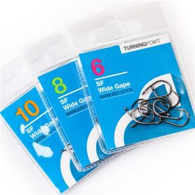 Spotted Fin Wide Gape Barbed - barbless hook - size 6