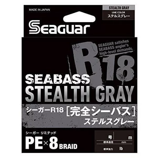 Seaguar R18 Kanzen Seabass Stealth Gray 150m 1,0Gou Braided mainline