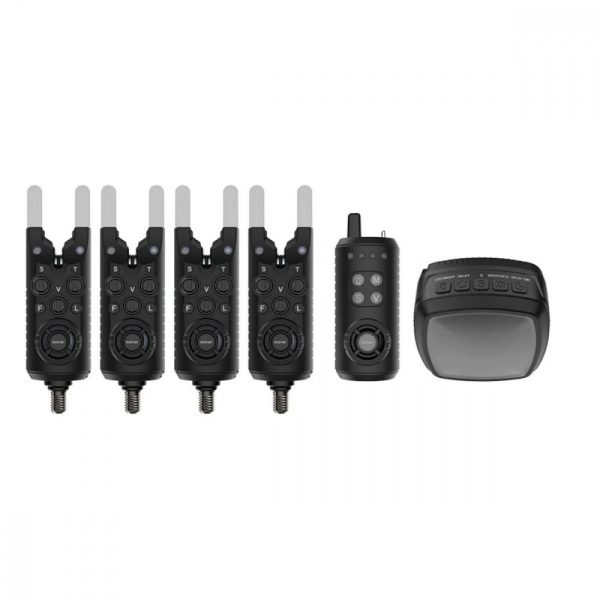 Sonik Gizmo2 Bitealarms 4+1 + Bivy Lamp Electric Bite Alarm Set