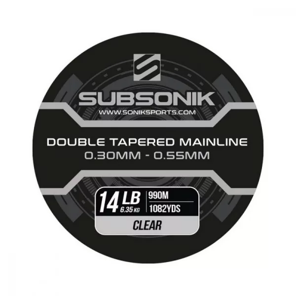 Subsonik Double Tapered Main Line Clear 12Lb 990m (3X330) Tapered Monofilament main line