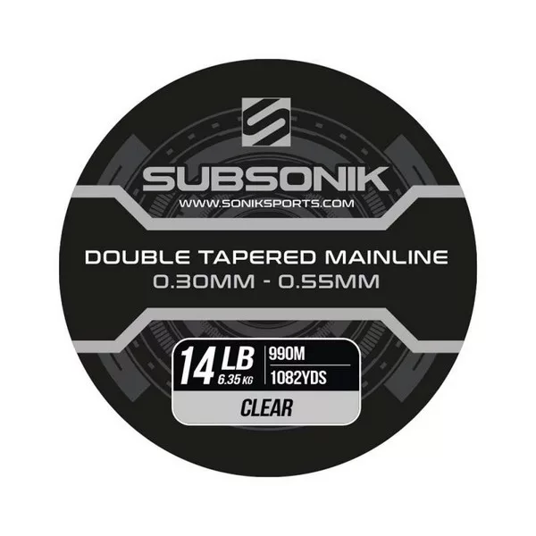 Subsonik Double Tapered Main Line Clear 14Lb 990m Tapered Monofilament main line