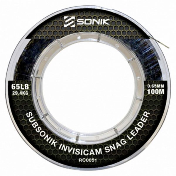 Sonik Subsonik Invisicam Snag Leader 100m 45lbs (0.55) Monofilament main line