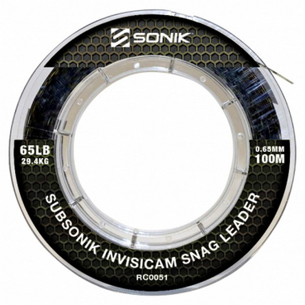 Sonik Subsonik Invisicam Snag Leader 100m 65lbs (0.65) Monofilament main line