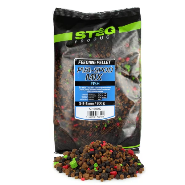 Stég PVA-Spod Mix 3-5-8mm Fish Pellet Mix 800gr