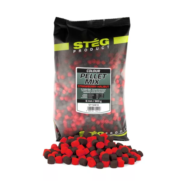 Stég Pellet Mix 8mm Strawberry-Halibut Pellet 800gr