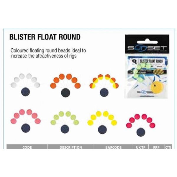 Sunset - BLISTER FLOAT ROUND PHOSPHO PINK 6mm - Stopper