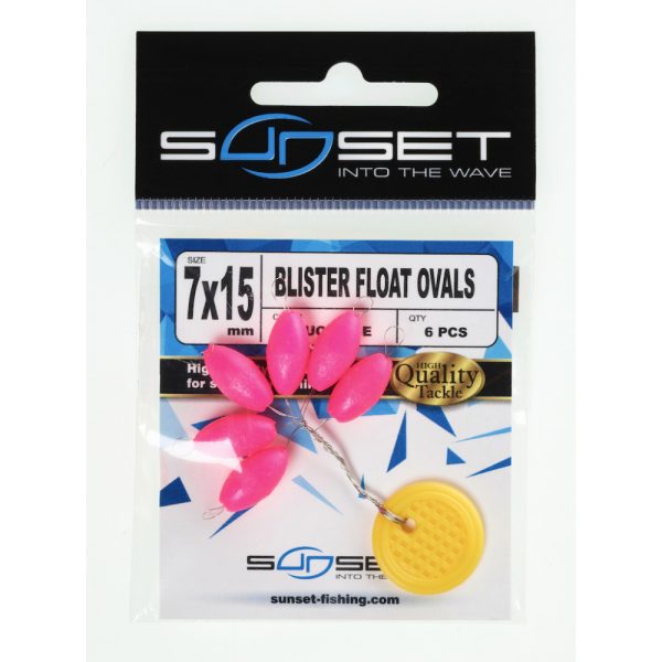 Sunset - BLISTER FLOAT OVALS FLUO PINK 5x10mm - Stopper