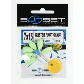 Sunset - BLISTER FLOAT OVALS PHOSPHO GREEN 7x15mm - Stopper
