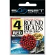 Sunset - HARD ROUND BEADS RED / SILVER 3mm X42 - Rubber bead
