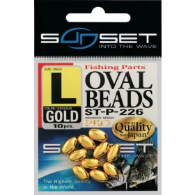 Sunset - HARD OVAL BEADS GOLD 8x3,8mm X20 - Rubber bead