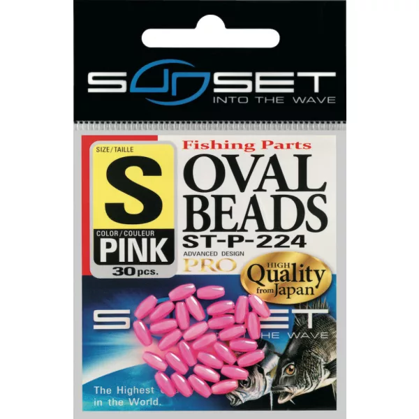 Sunset - HARD OVAL BEADS PINK 8x3,8mm X25 - Rubber bead