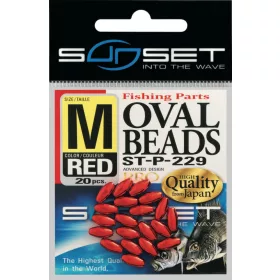 Sunset - HARD OVAL BEADS RED 8x3,8mm X20 - Rubber bead