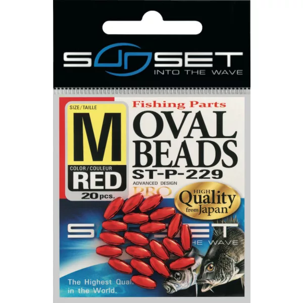 Sunset - HARD OVAL BEADS RED 8x3,8mm X20 - Rubber bead