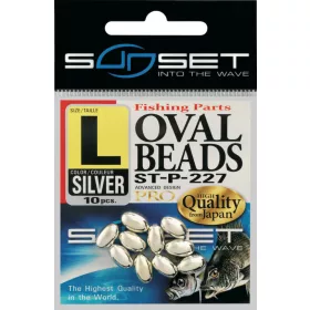 Sunset - HARD OVAL BEADS SILVER 8x3,8mm X20 - Rubber bead