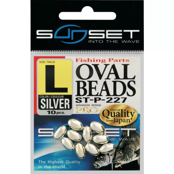 Sunset - HARD OVAL BEADS SILVER 8x3,8mm X20 - Rubber bead