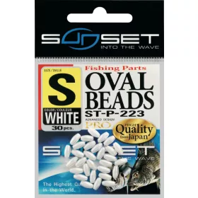 Sunset - HARD OVAL BEADS WHITE 8x3,8mm X25 - Rubber bead