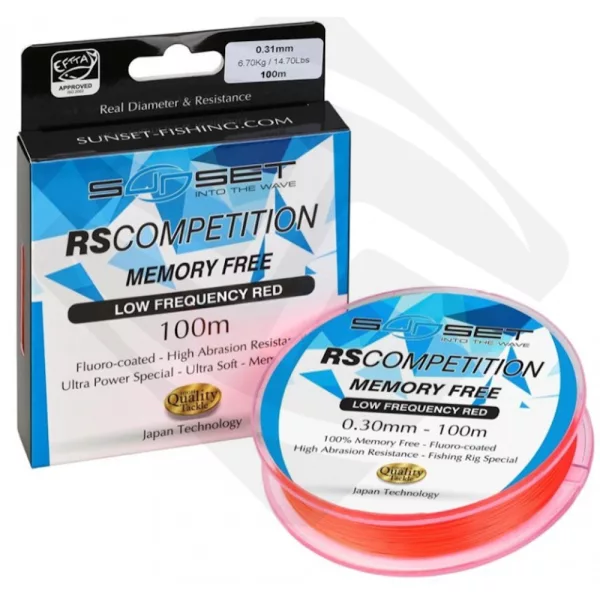 Sunset - MEMORY FREE RS COMPETITION LOW FREQUENCY RED 0,60mm 100M - Monofilament line