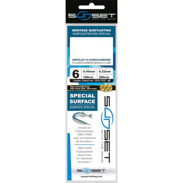 Sunset - BDL SURFCASTING RS COMPETITION SPECIAL SURFACE / FLUORO 2X200 N6 - Fittings - Marine fittings