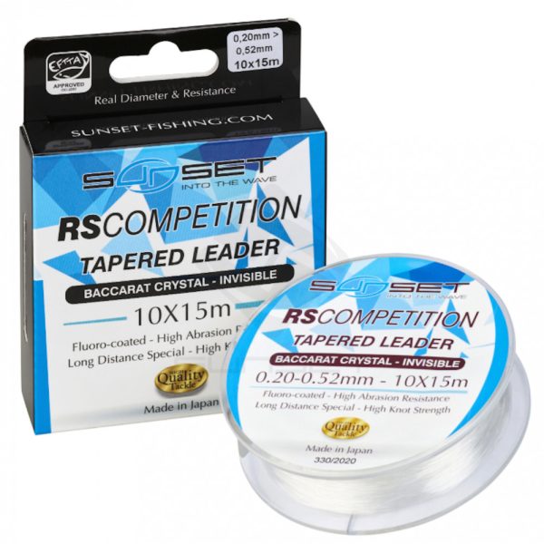 Sunset - TAPERED LEADER RS COMPETITION 0,18-0,50mm 10X15M - Monofilament line - Casting leader