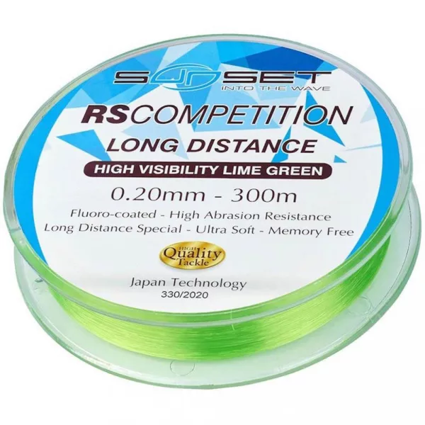 Sunset - RS COMPETITION LONG DISTANCE HI-VISIBILITY LIME GREEN 0,14mm 300M - Monofilament line