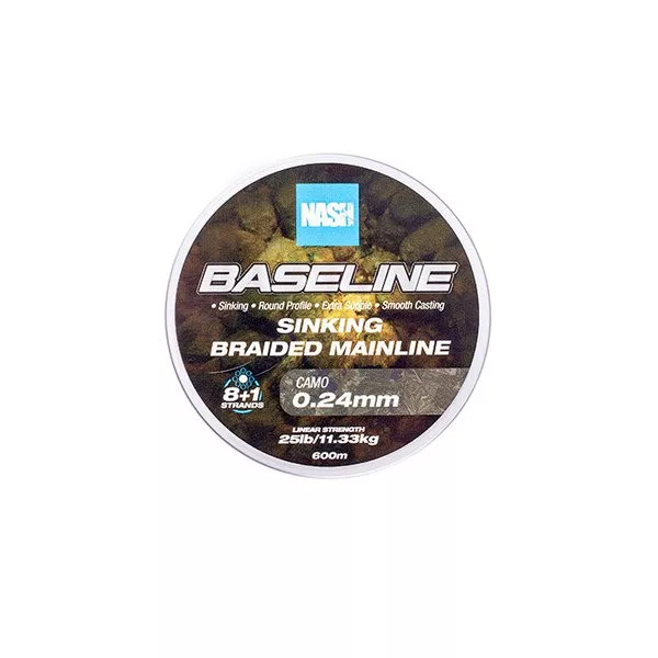 Nash Baseline Sinking Camo 0.20mm 600m Braided Mainline