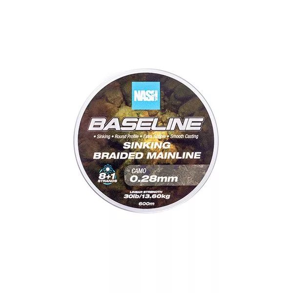 Nash Baseline Sinking Camo 0.28mm 600m Braided Mainline