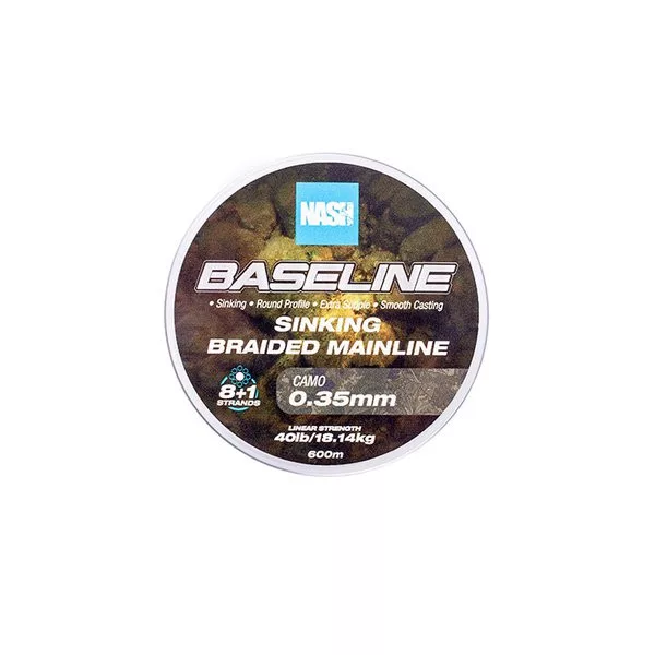 Nash Baseline Sinking Camo 0.35mm 600m Braided Mainline