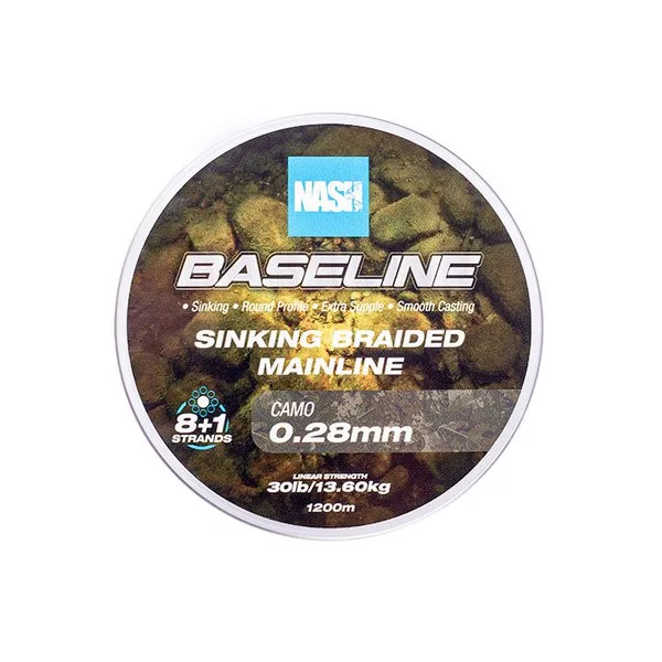 Nash Baseline Sinking Camo 0.28mm 1200m Braided Mainline