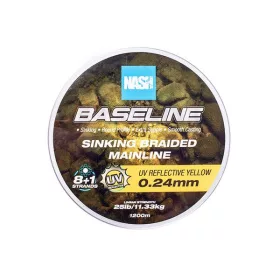   Nash Baseline Sinking UV Yellow 0.24mm 1200m Braided Mainline